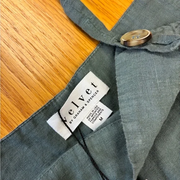 Velvet by Graham & Spencer - Linen Overalls/Jumpsuit - Picture 3 of 7